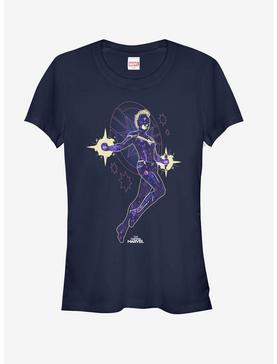 Marvel Captain Marvel Flying Star Girls T-Shirt, NAVY, hi-res