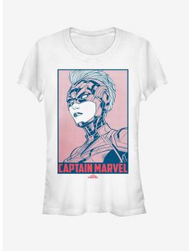 Marvel Captain Marvel Comic Gaze Girls T-Shirt, WHITE, hi-res