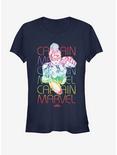 Marvel Captain Marvel Rainbow Power Girls T-Shirt, NAVY, hi-res