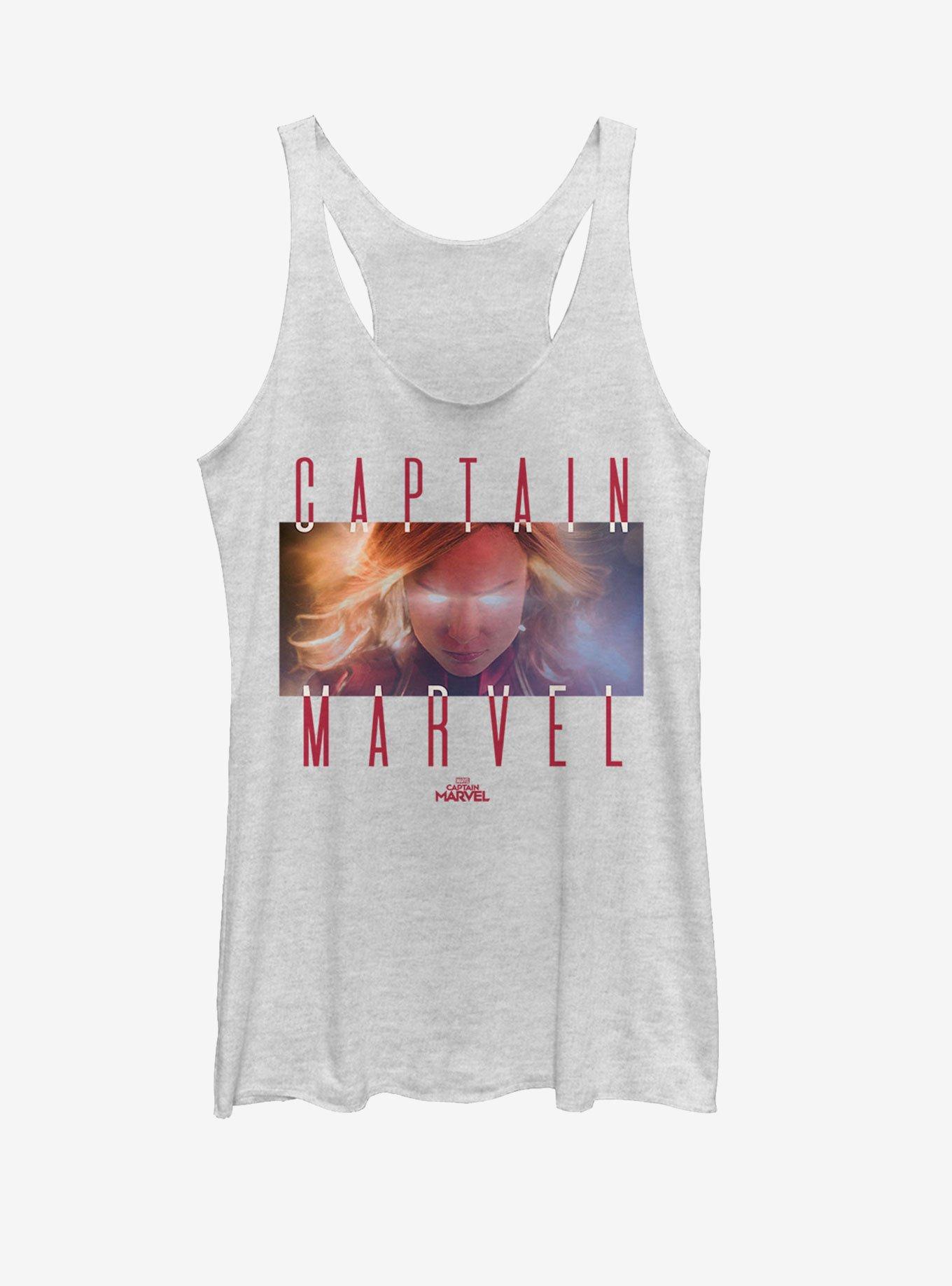 Marvel Captain Marvel That Glow Girls Tank, WHITE HTR, hi-res