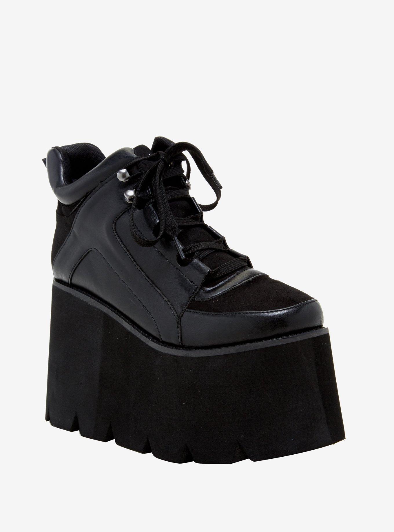 Black LaceUp Platform Sneakers Hot Topic