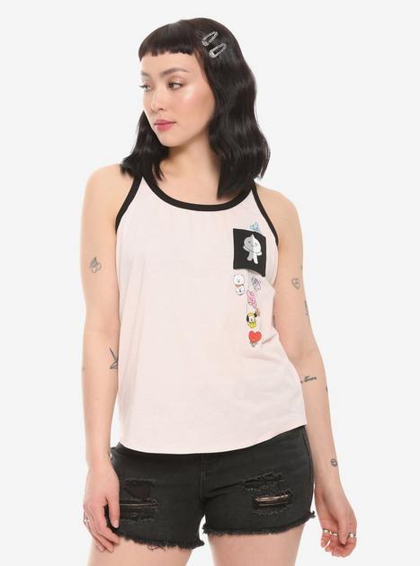 BT21 Falling Characters Pocket Girls Strappy Tank Top | Hot Topic