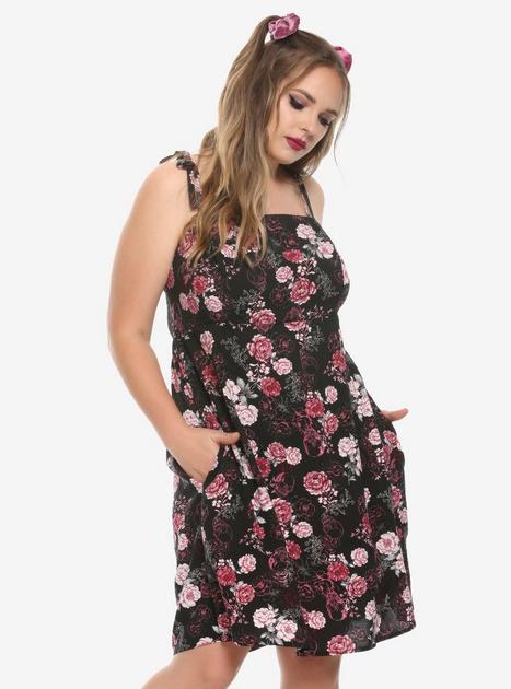 Skulls & Roses Cami Dress Plus Size | Hot Topic