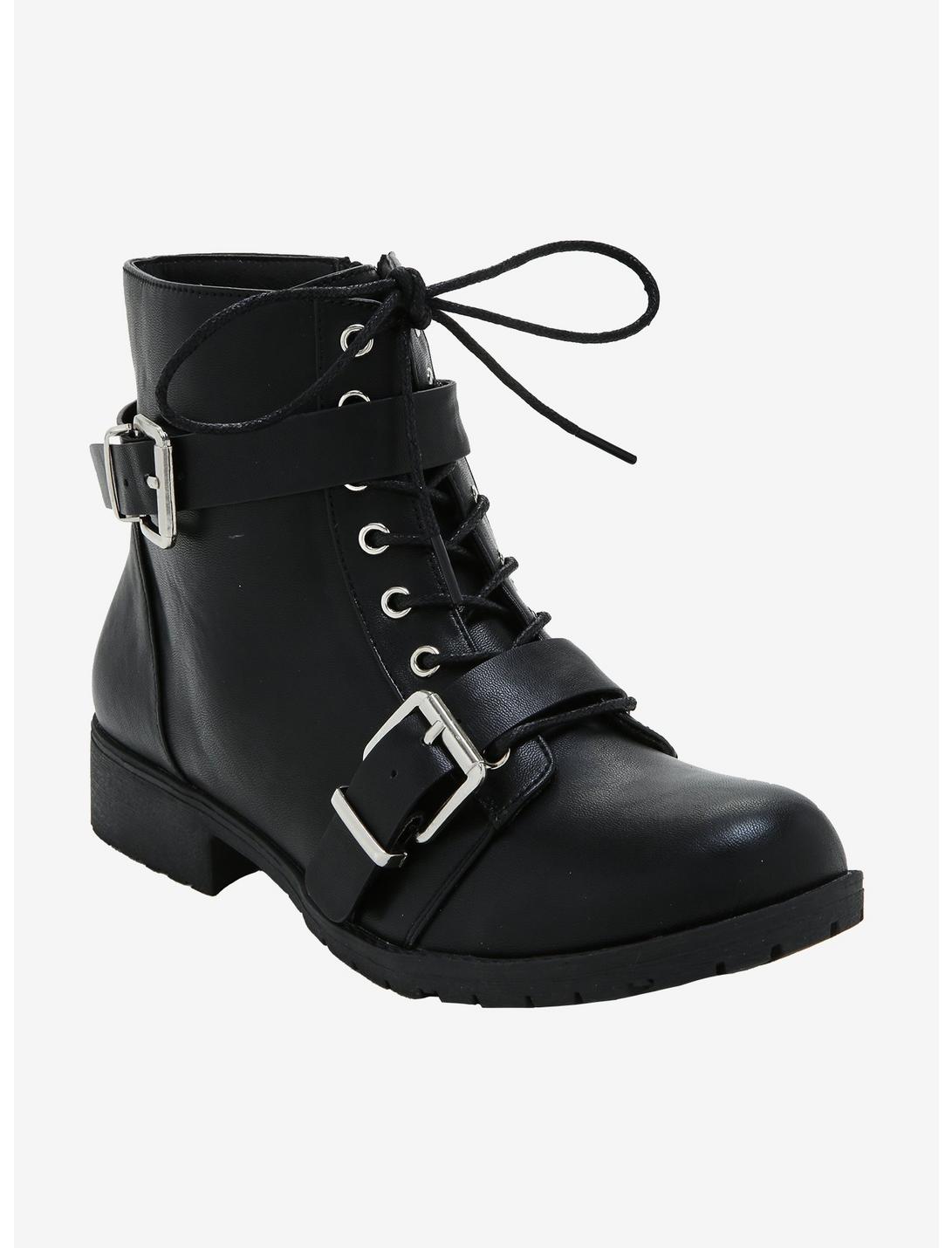 Mad House Buckle Boots, BLACK, hi-res
