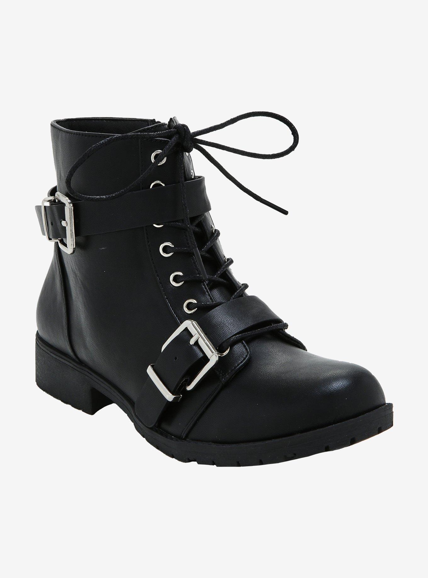 Mad House Buckle Boots, BLACK, hi-res
