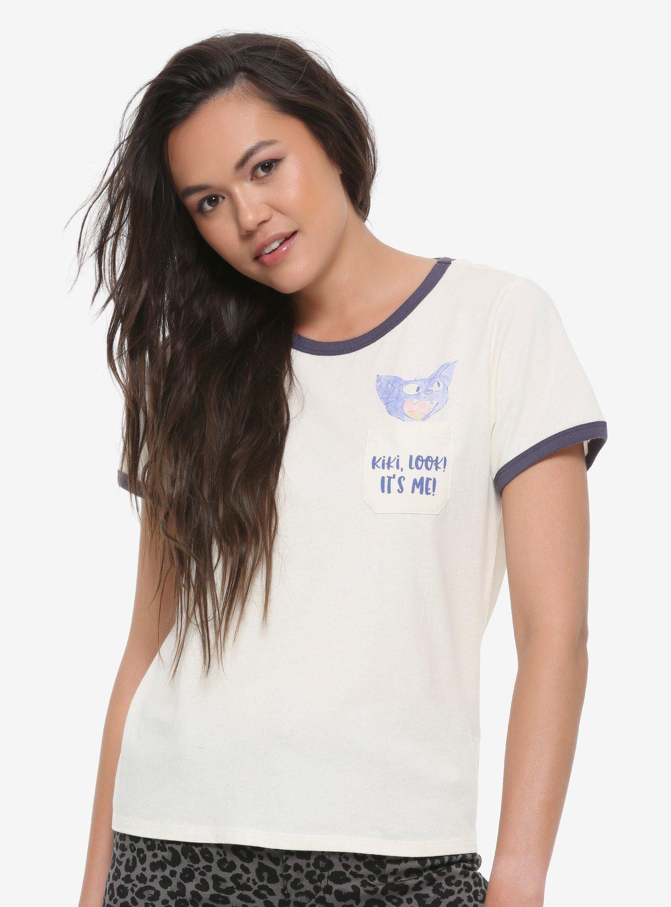 Her Universe Studio Ghibli Kiki's Delivery Service Jiji Pocket Girls T-Shirt, BLACK, hi-res