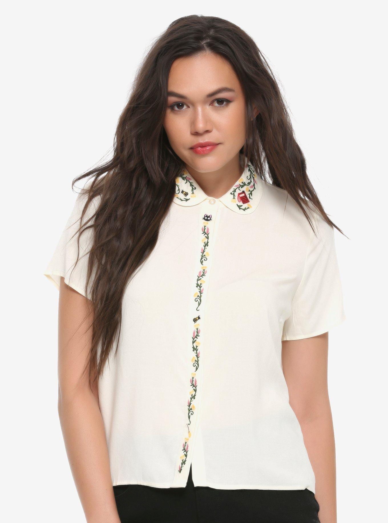 Her Universe Studio Ghibli Kiki's Delivery Service Floral Woven Button-Up, MULTI, hi-res