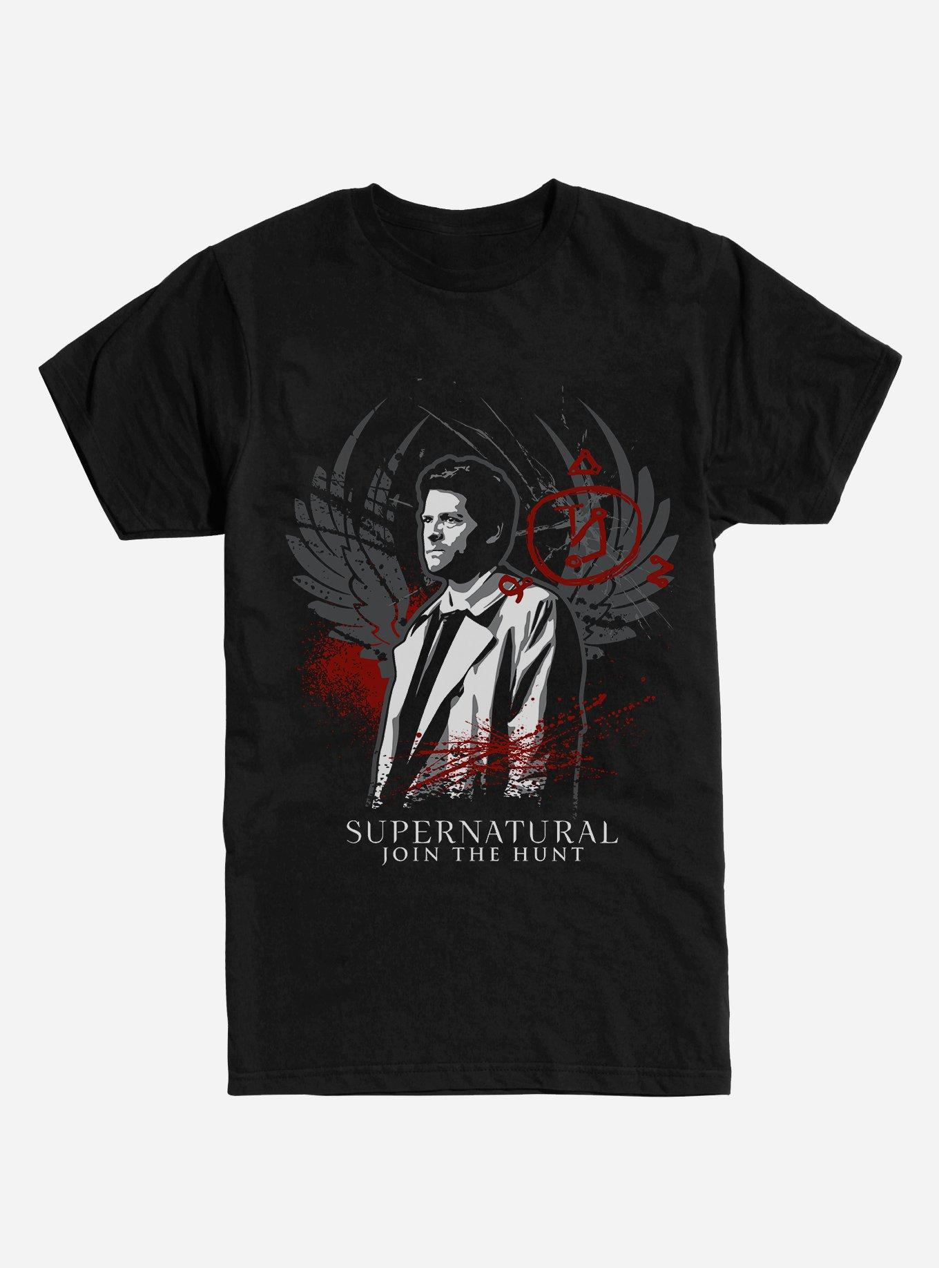 Extra Soft Supernatural Castiel T-Shirt, BLACK, hi-res