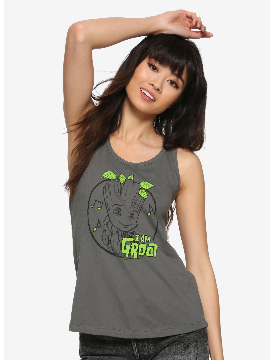 Marvel Guardians Of The Galaxy I Am Groot Girls Tank Top, BLACK, hi-res
