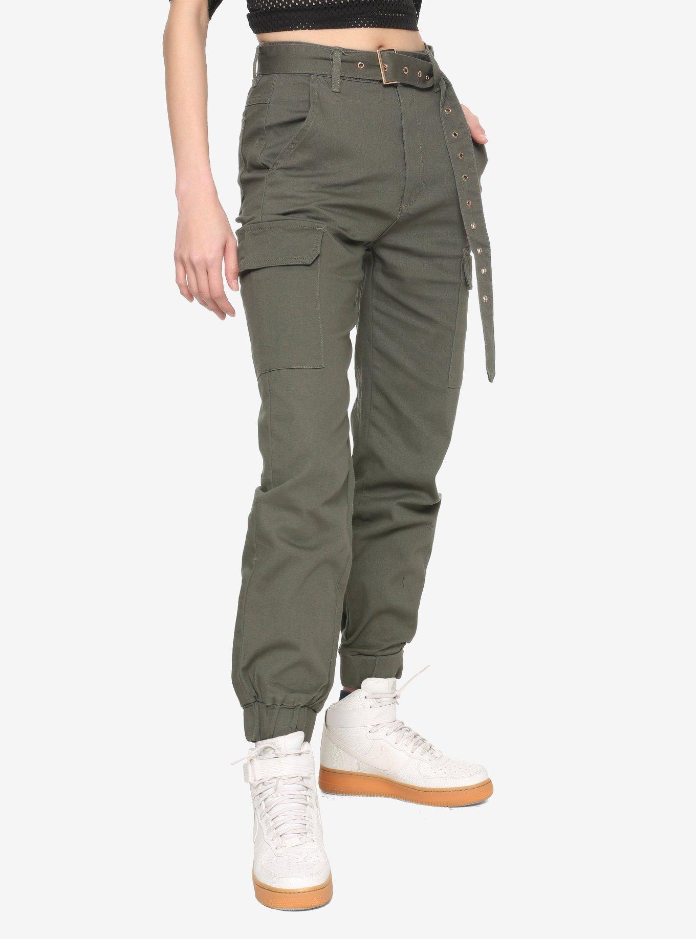 Almost Famous Olive Green Girls Cargo Pants