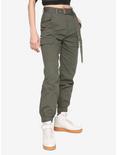 Almost Famous Olive Green Girls Cargo Pants, OLIVE, hi-res