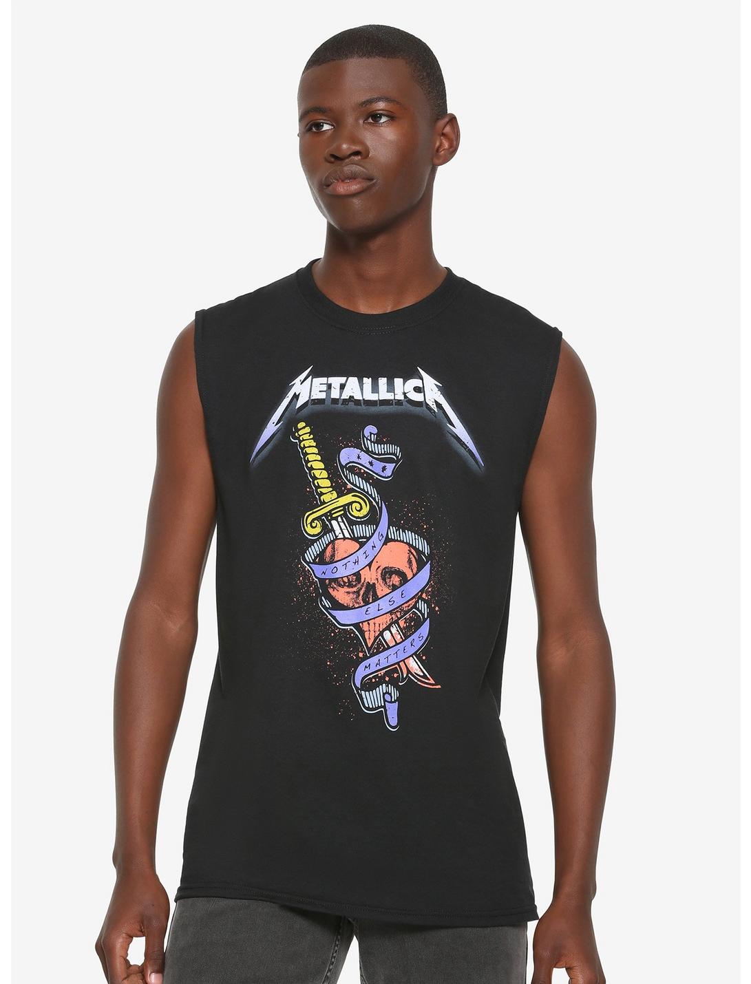 Metallica Sword Heart Muscle T-Shirt, BLACK, hi-res