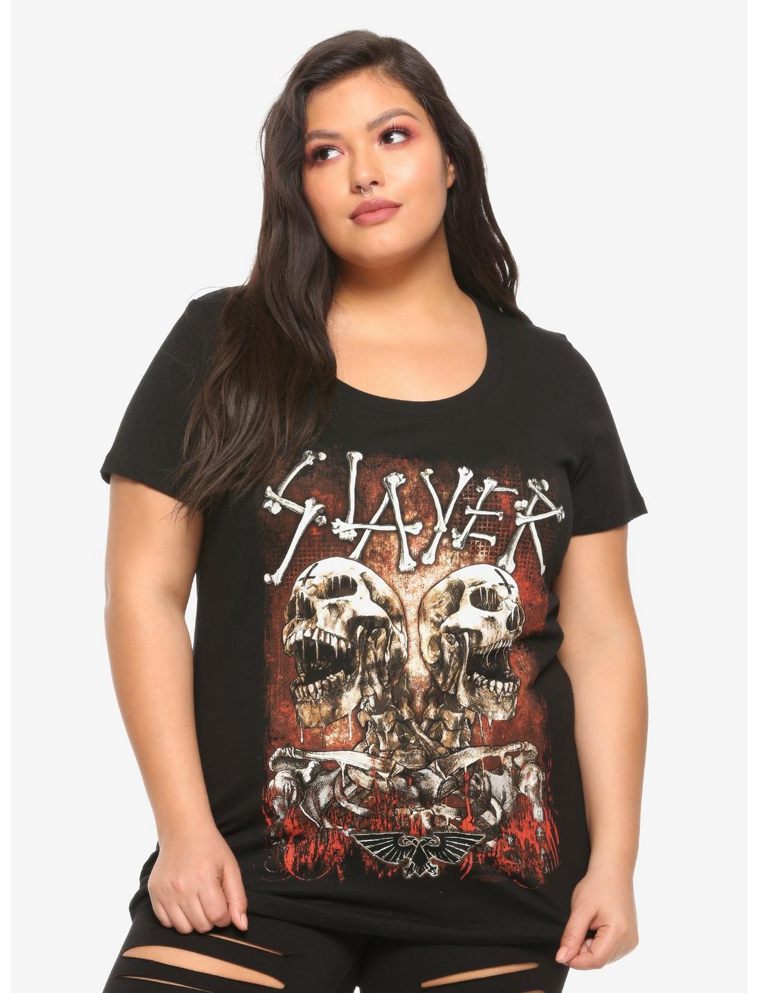 Slayer Conjoined Skeleton Girls T-Shirt Plus Size, BLACK, hi-res