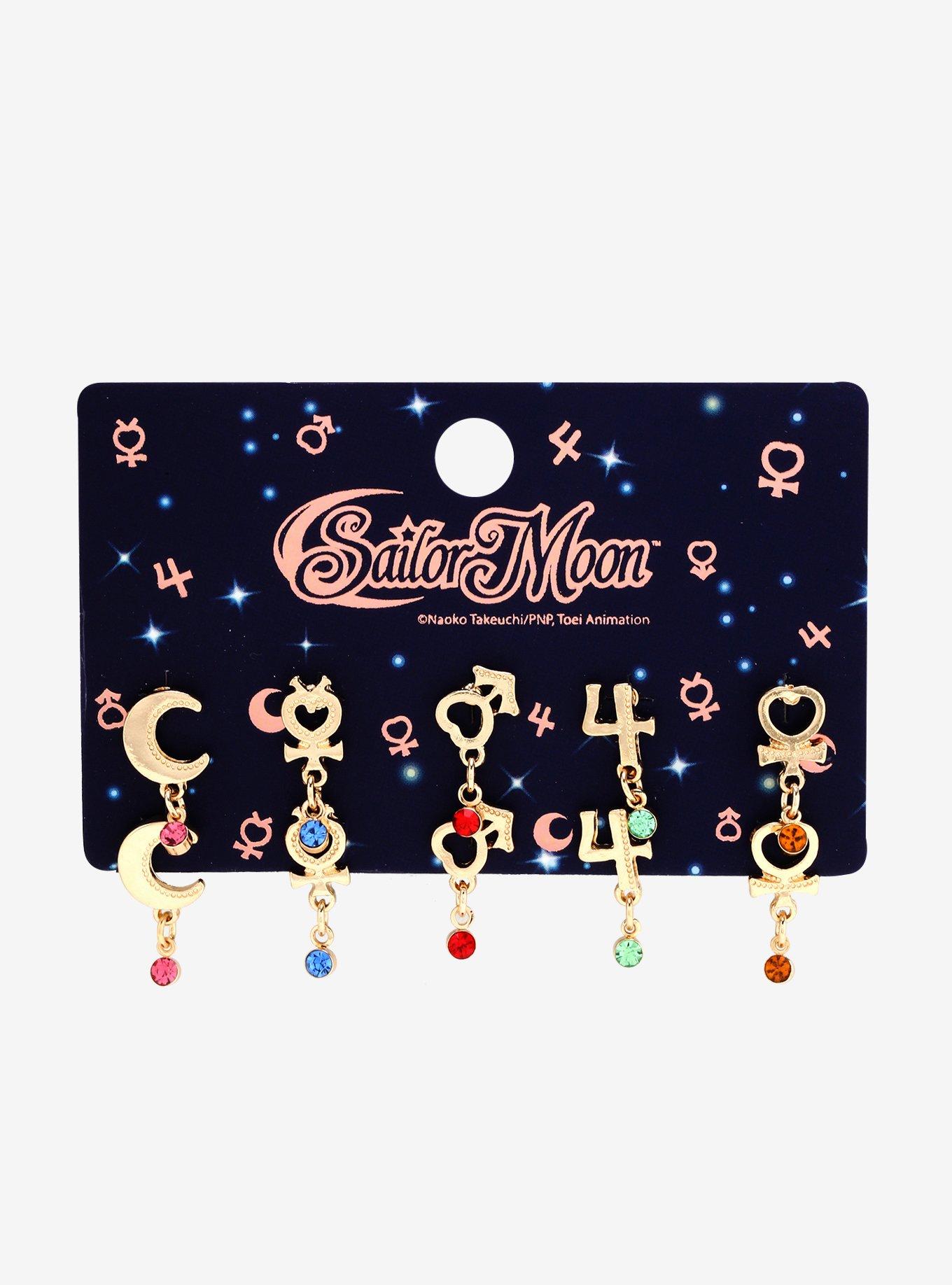 Sailor Moon Sailor Guardian Symbols Stud Earring Set, , hi-res