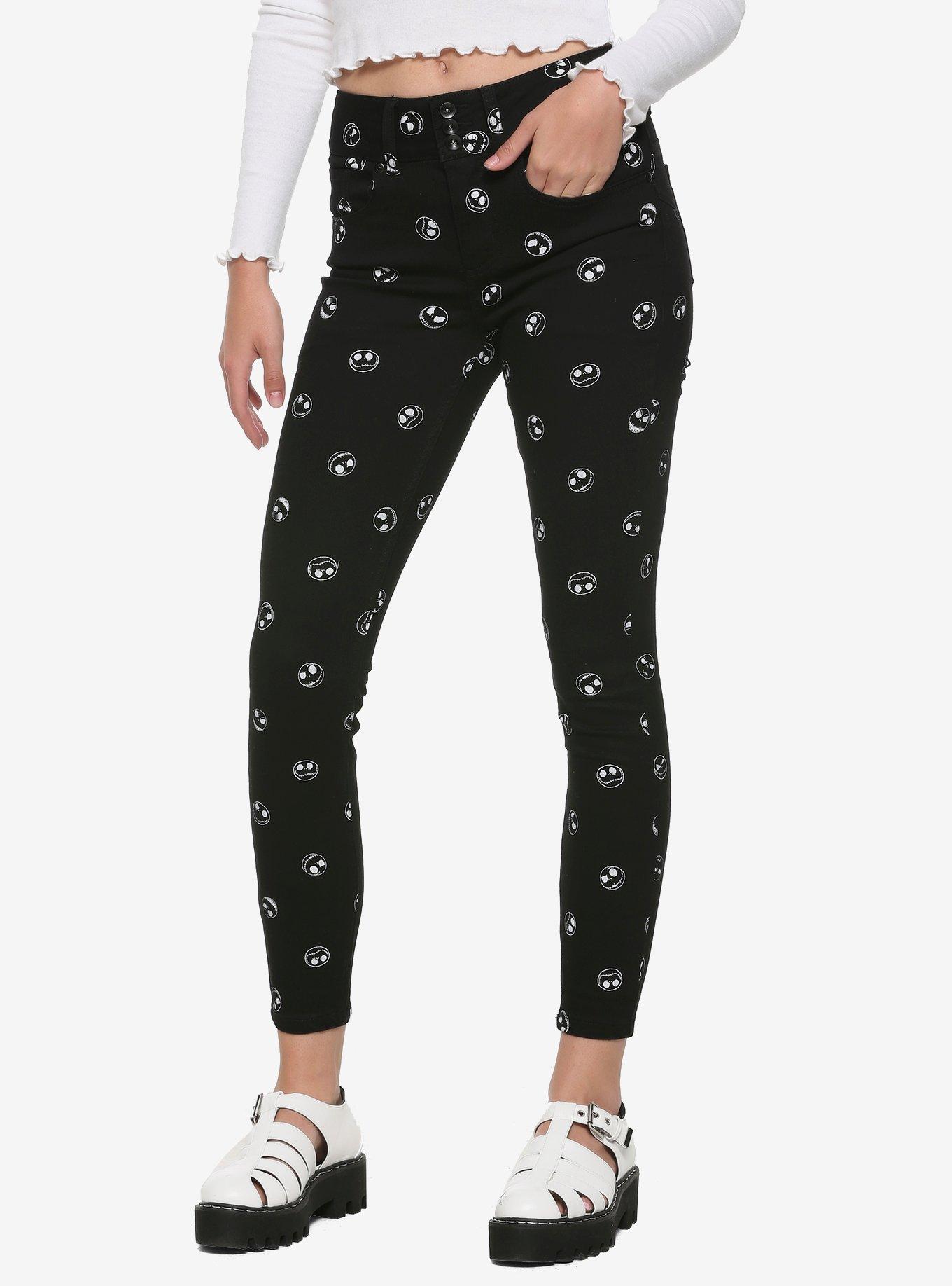 The Nightmare Before Christmas Jack Skellington Face Super Skinny Pants, MULTI, hi-res