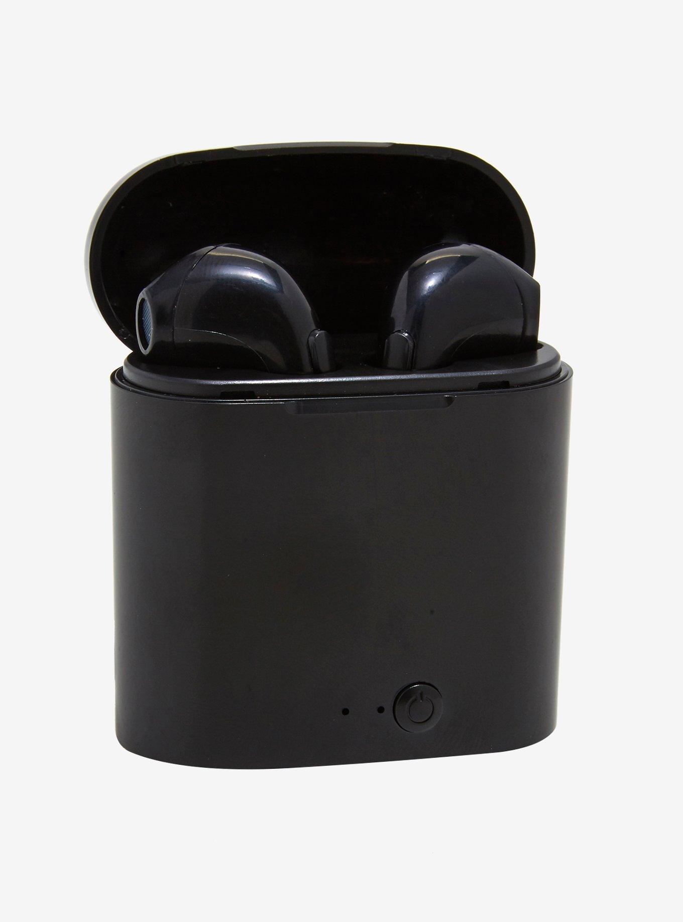 Black Wireless Earbuds With Charging Case, , hi-res