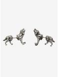 Wolf Faux Tunnel Earrings, , hi-res