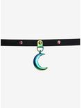 Anodized Crescent Moon Faux Leather Choker, , hi-res