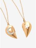 Moon & Star Heart Locket Best Friend Necklace Set, , hi-res
