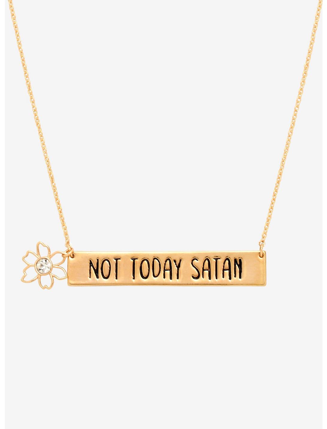 Not Today Satan Bar Necklace, , hi-res