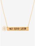 Not Today Satan Bar Necklace, , hi-res