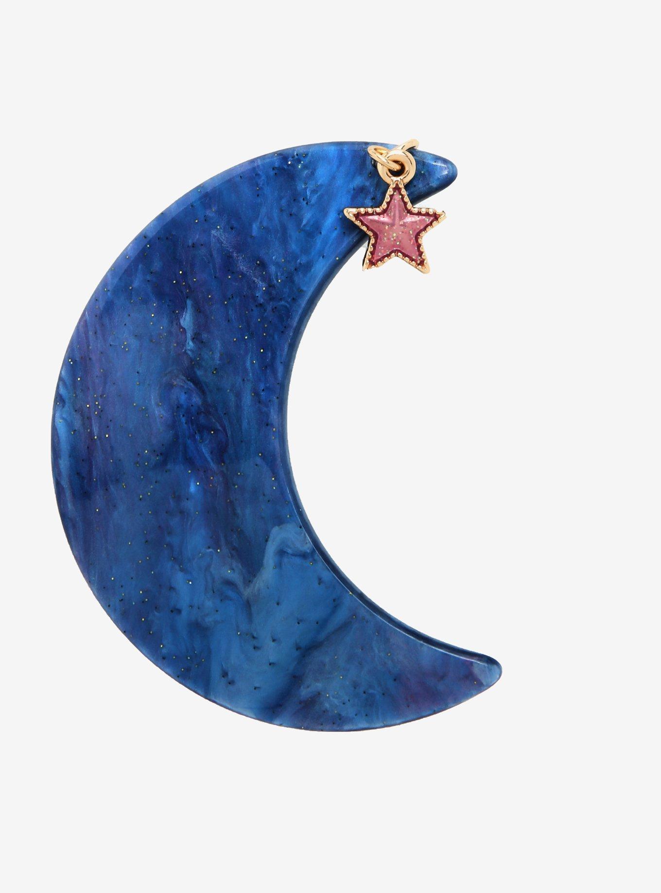 Moon Dangle Star Hair Clip, , hi-res
