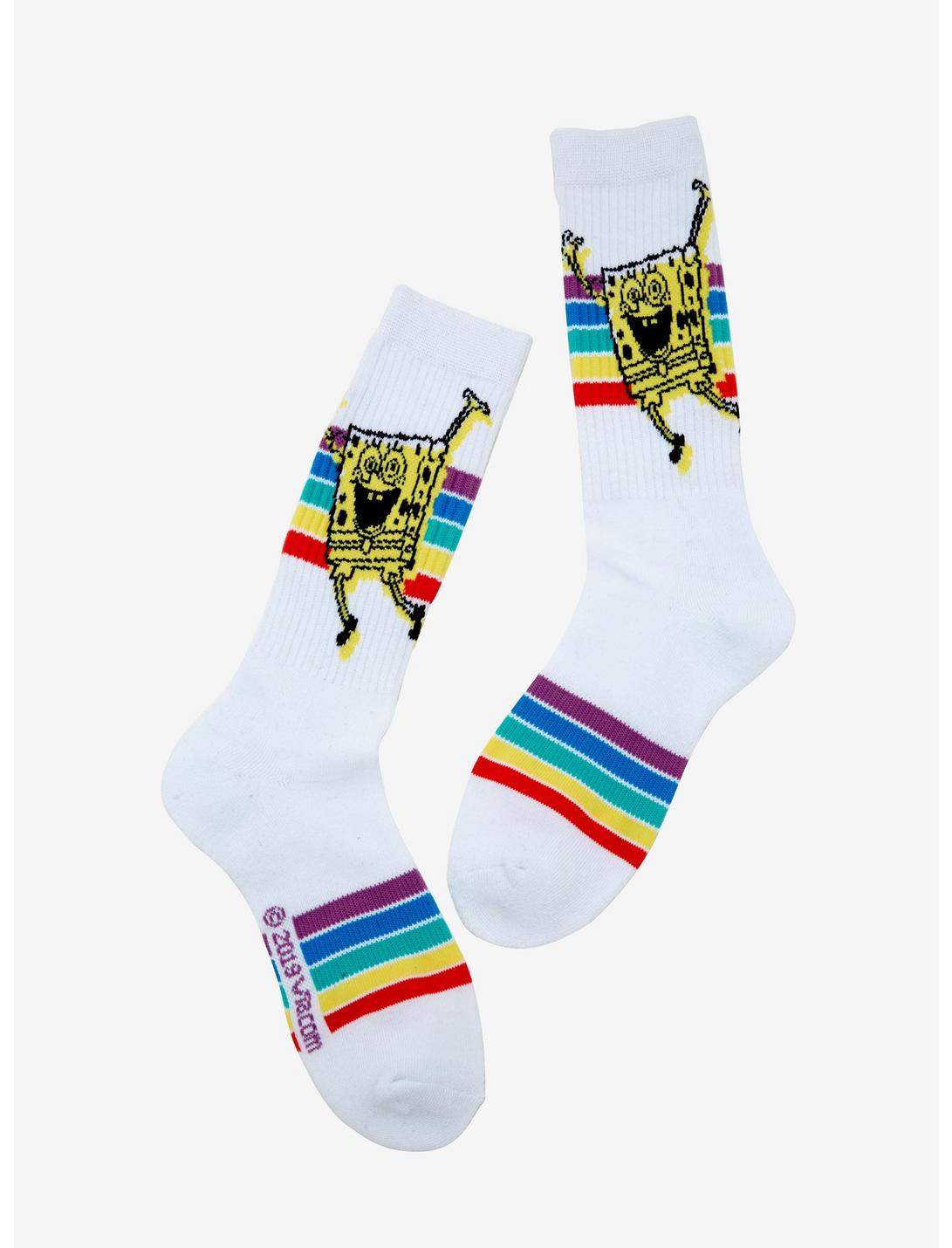 SpongeBob SquarePants Rainbow Crew Socks, , hi-res
