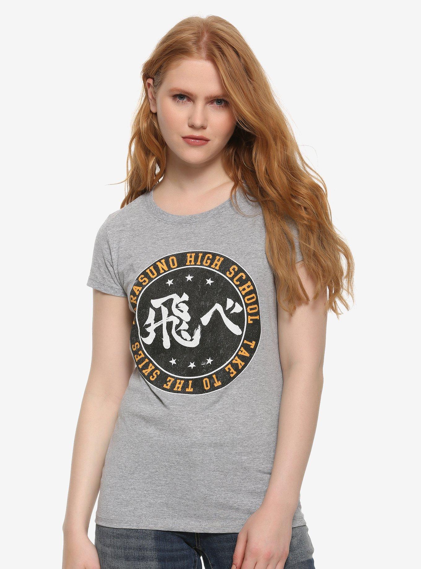 Haikyu!! Karasuno High School Logo Girls T-Shirt, BLACK, hi-res