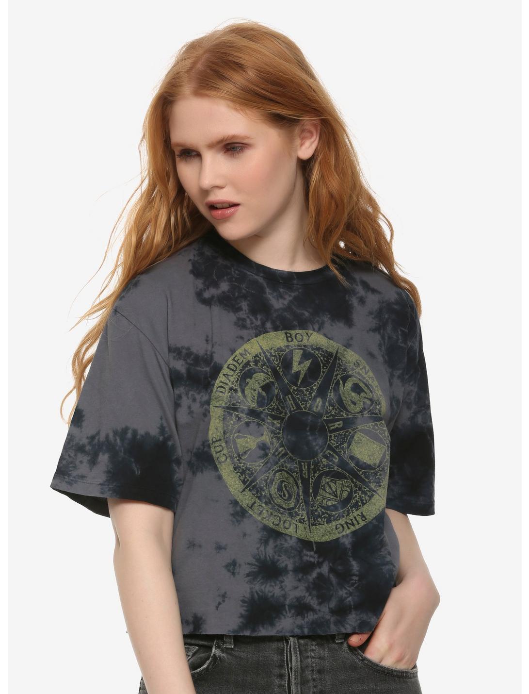 Harry Potter Horcrux Wheel Girls Crop T-Shirt, GREY, hi-res