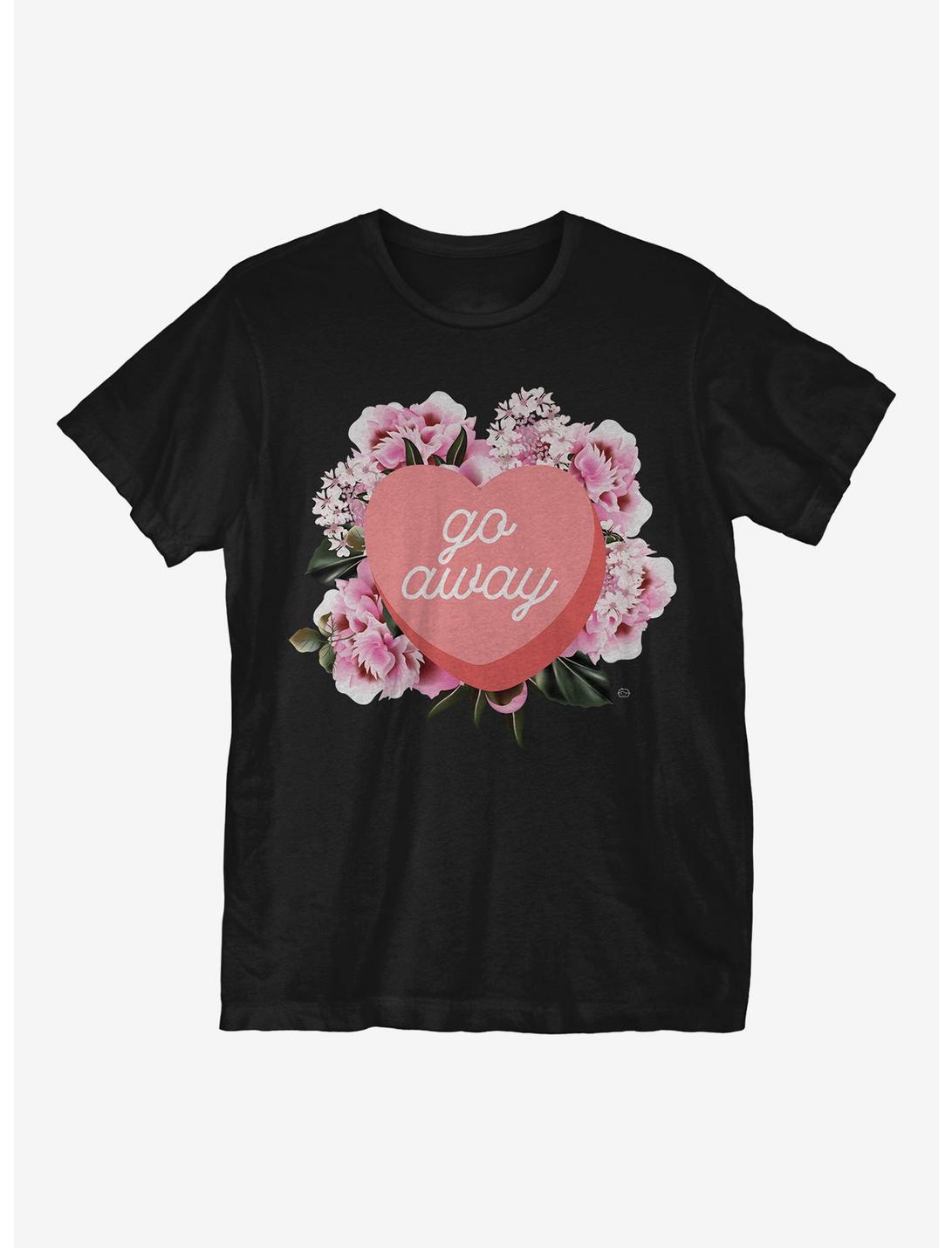 Go Away Candy Heart T-Shirt, BLACK, hi-res