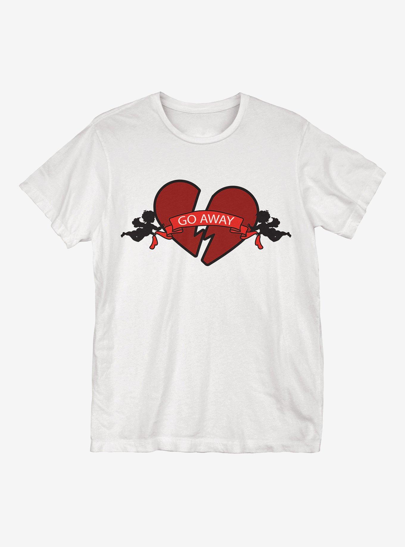 Go Away Heart T-Shirt, WHITE, hi-res