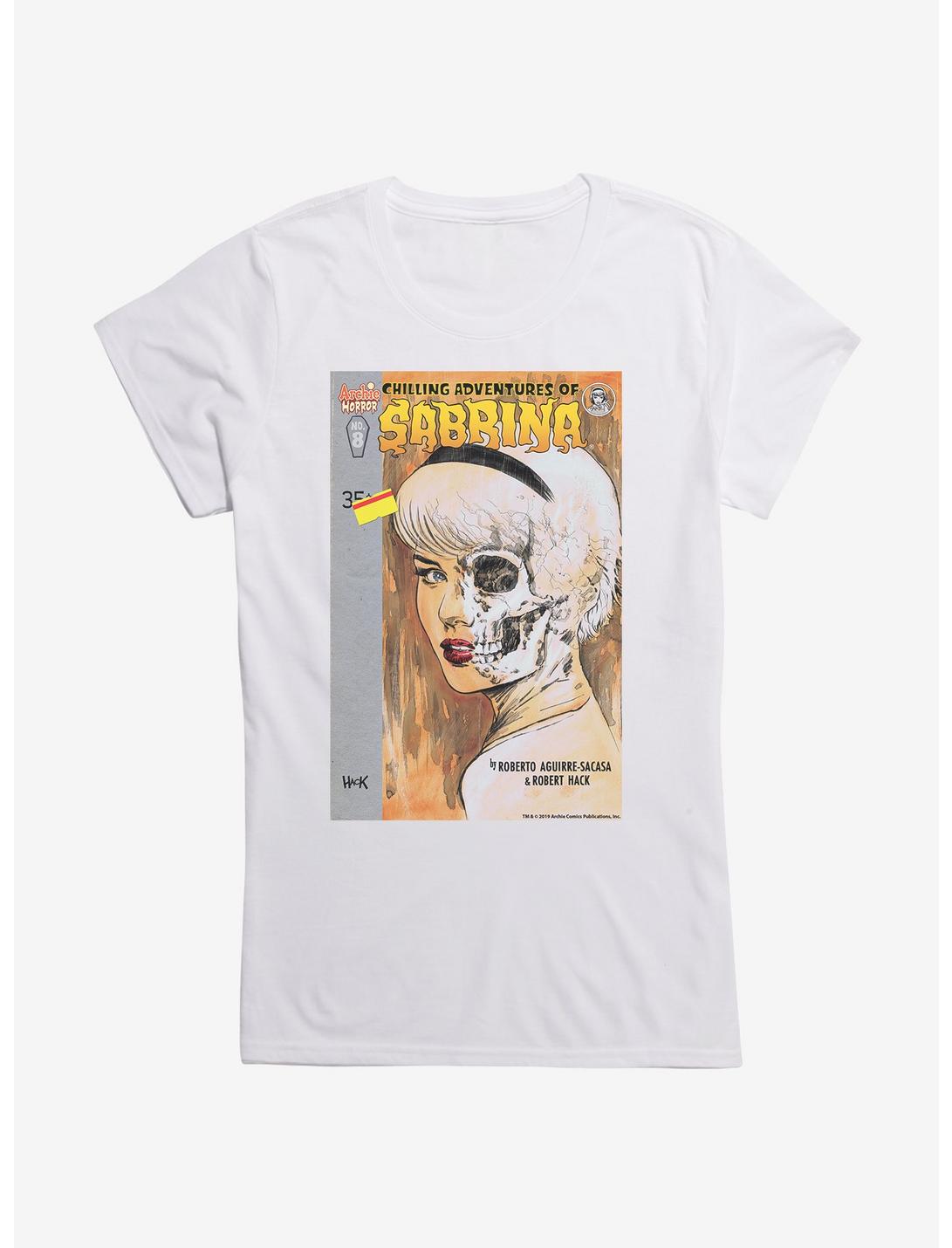 Chilling Adventures of Sabrina Half Skull Face Girls T-Shirt, WHITE, hi-res