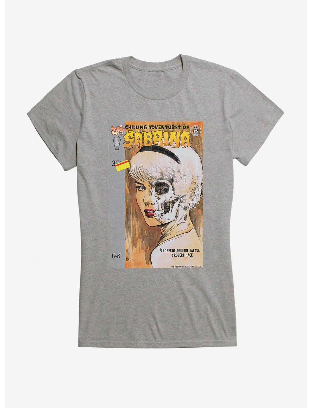 Chilling Adventures of Sabrina Half Skull Face Girls T-Shirt, HEATHER, hi-res