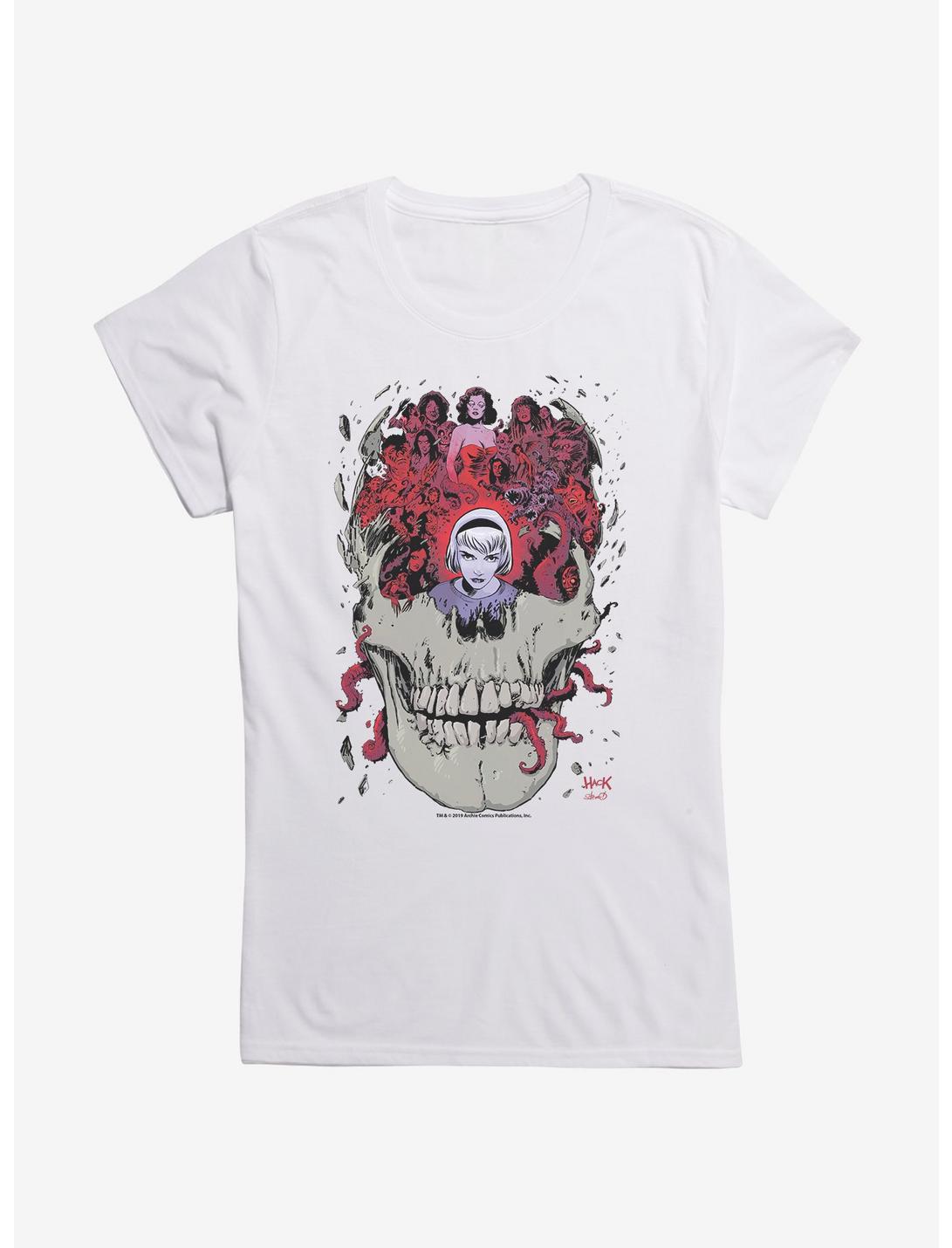 Chilling Adventures of Sabrina Skull Girls T-Shirt, WHITE, hi-res