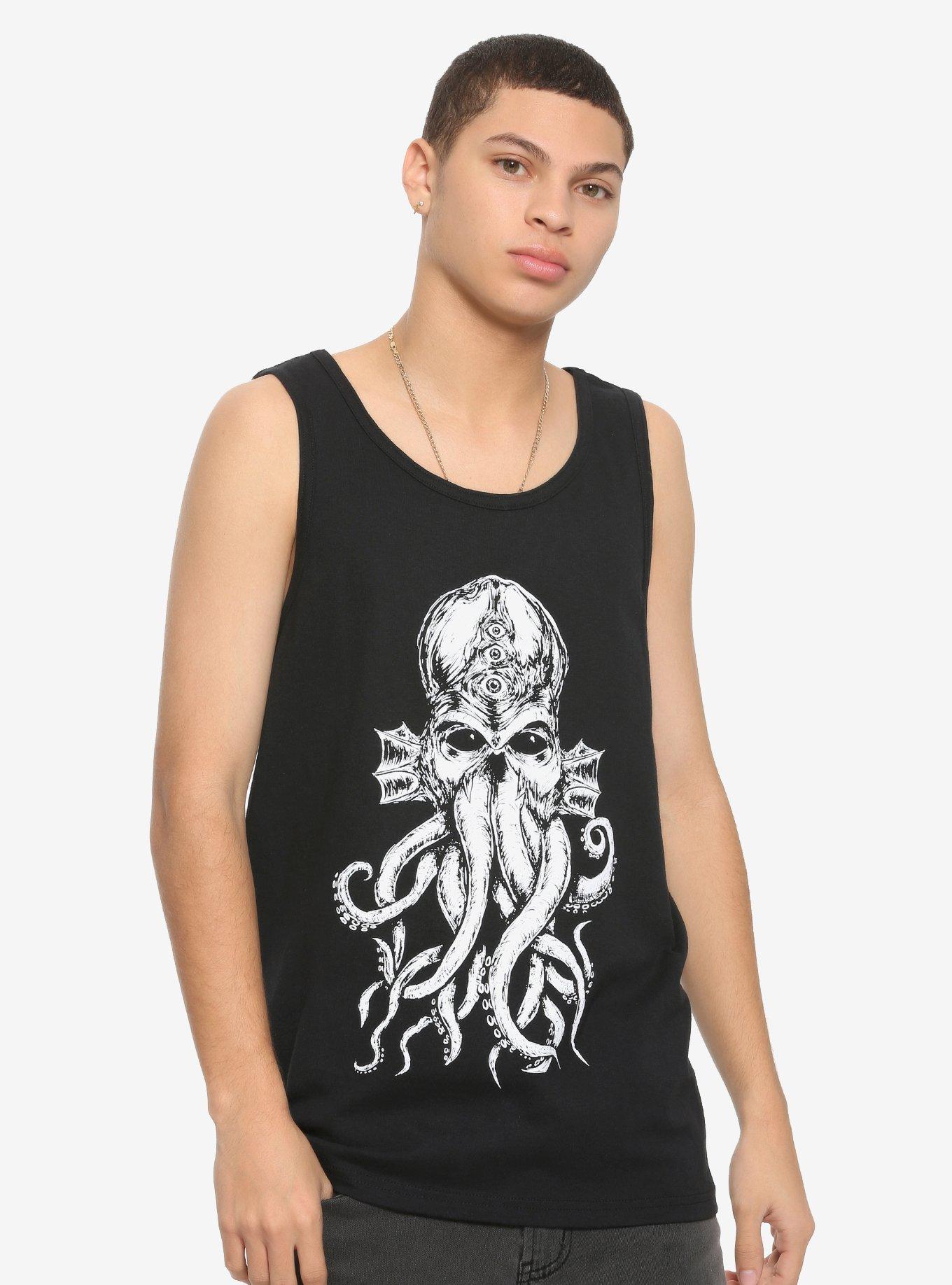 Cthulhu Tank Top By Vertebrae33, WHITE, hi-res