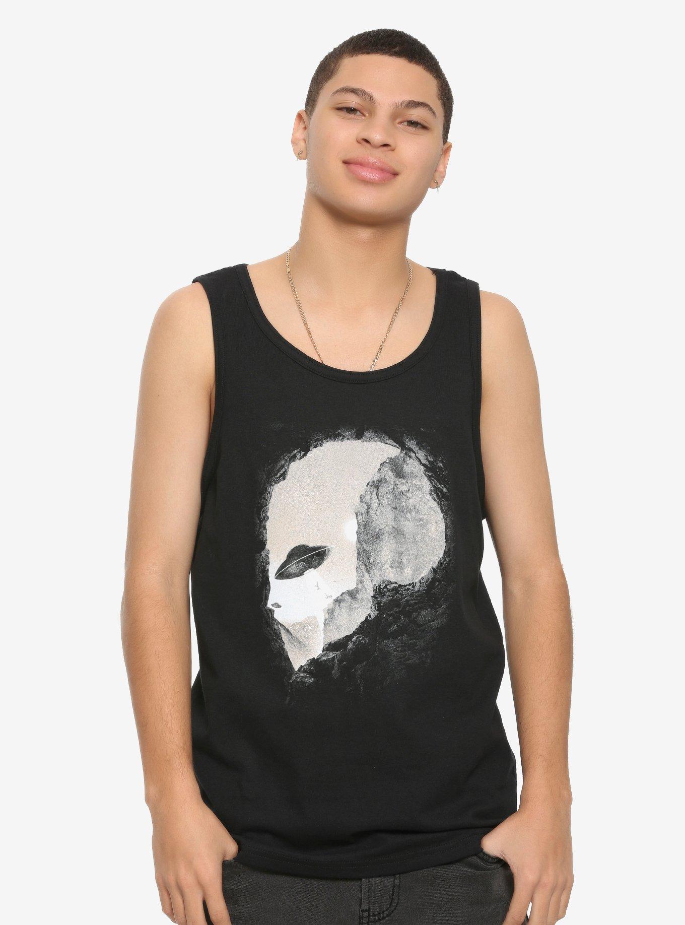 Alien Head Photo Tank Top By Vlend, WHITE, hi-res