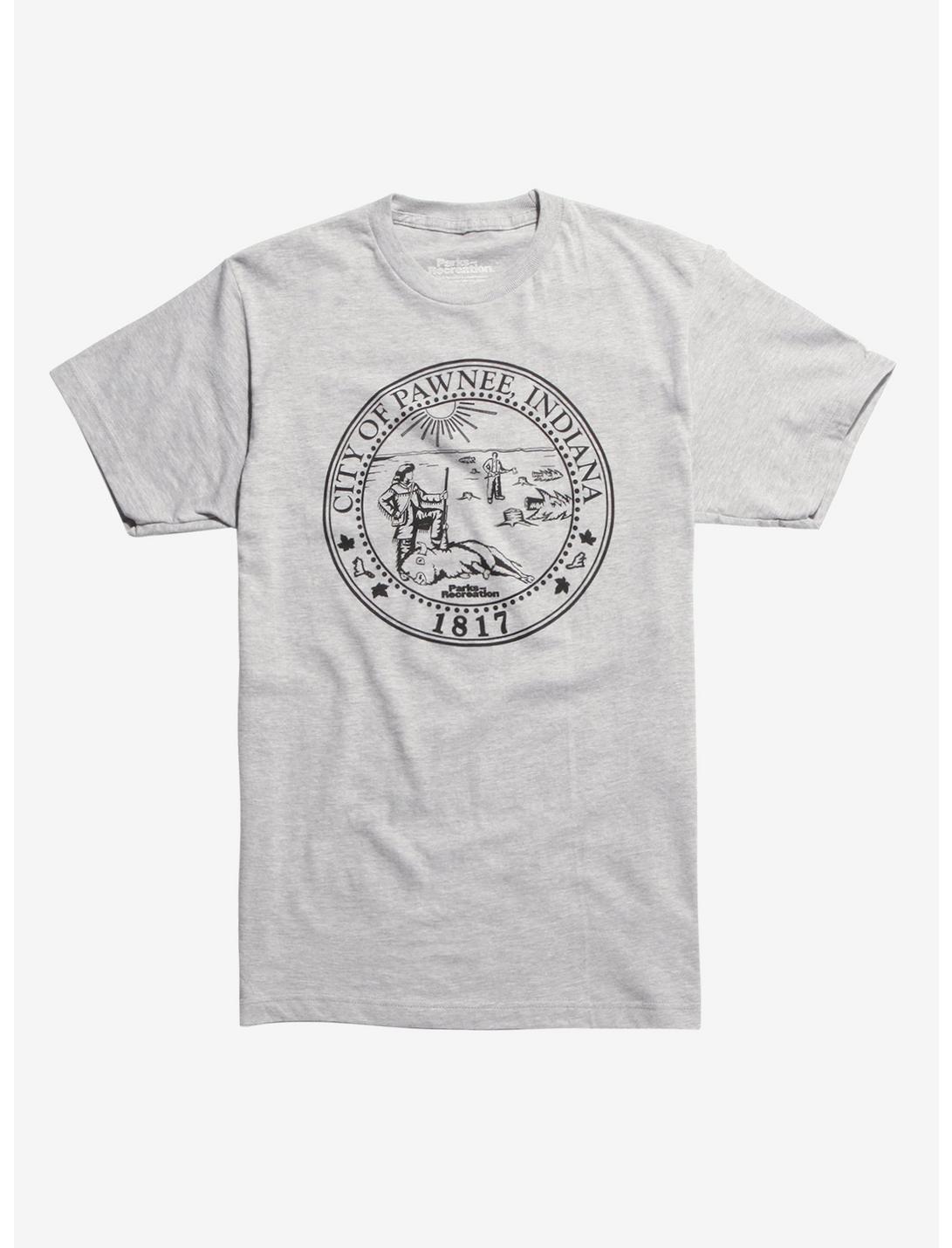 Parks And Recreation Pawnee City Seal T-Shirt, BLACK, hi-res