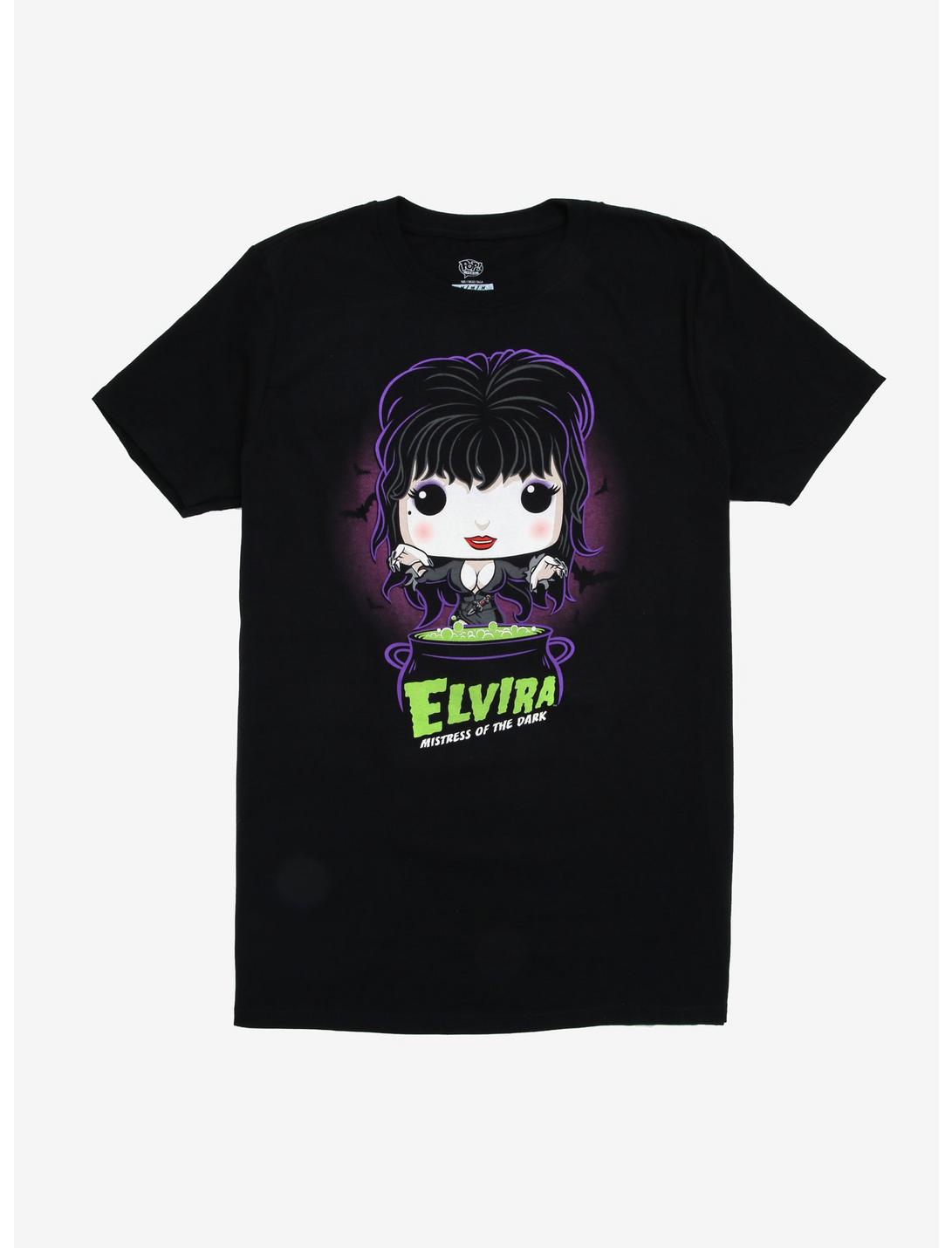 Funko Elvira Mistress Of The Dark Pop! Tees Elvira TV Box T-Shirt, MULTI, hi-res