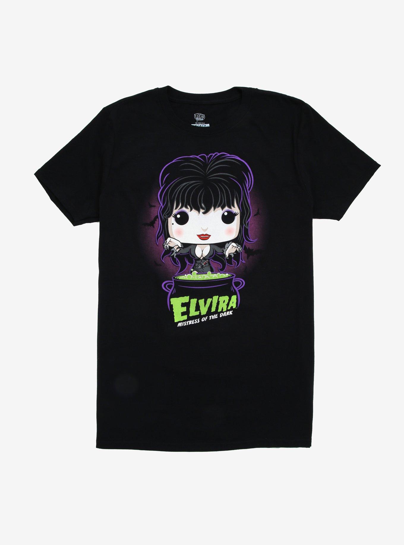 Funko Elvira Mistress Of The Dark Pop! Tees Elvira TV Box T-Shirt, MULTI, hi-res