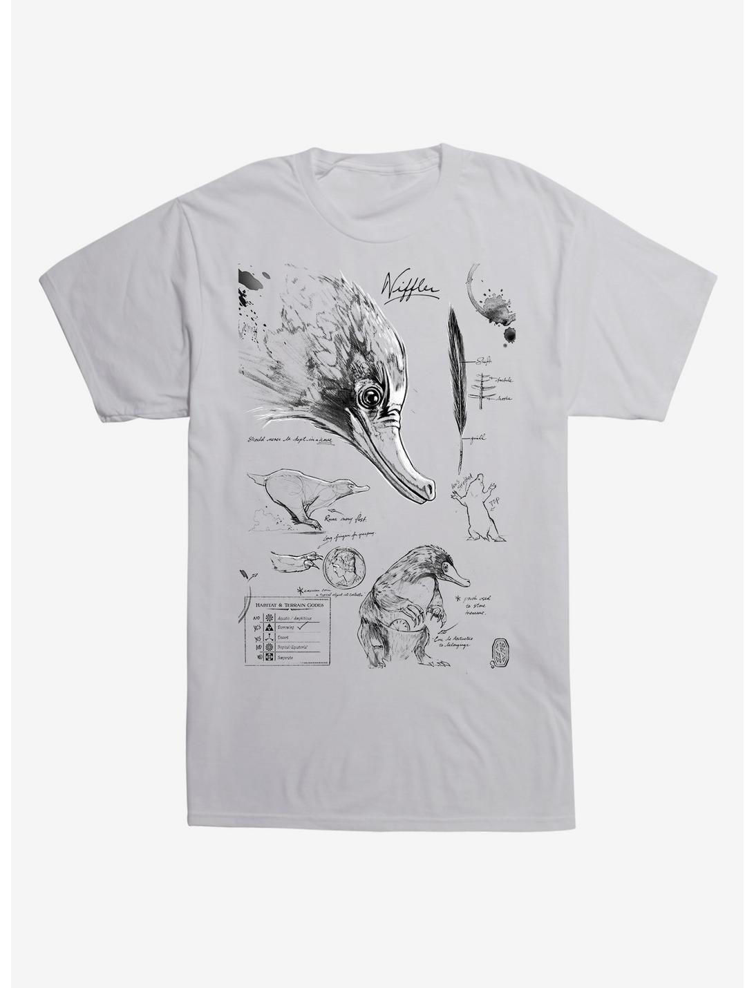 Fantastic Beasts Niffler Sketches T-Shirt, LIGHT GREY, hi-res