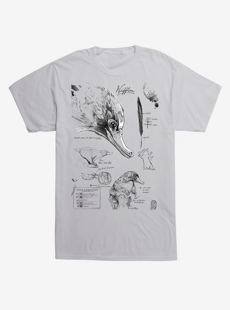 Fantastic Beasts Niffler Sketches T-Shirt | BoxLunch