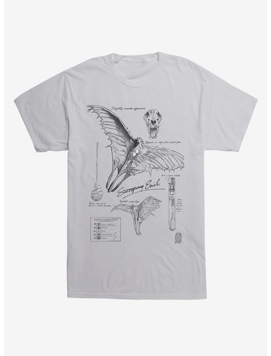 Fantastic Beasts Swoop Bird Sketches T-Shirt, LIGHT GREY, hi-res