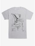 Fantastic Beasts Swoop Bird Sketches T-Shirt, LIGHT GREY, hi-res