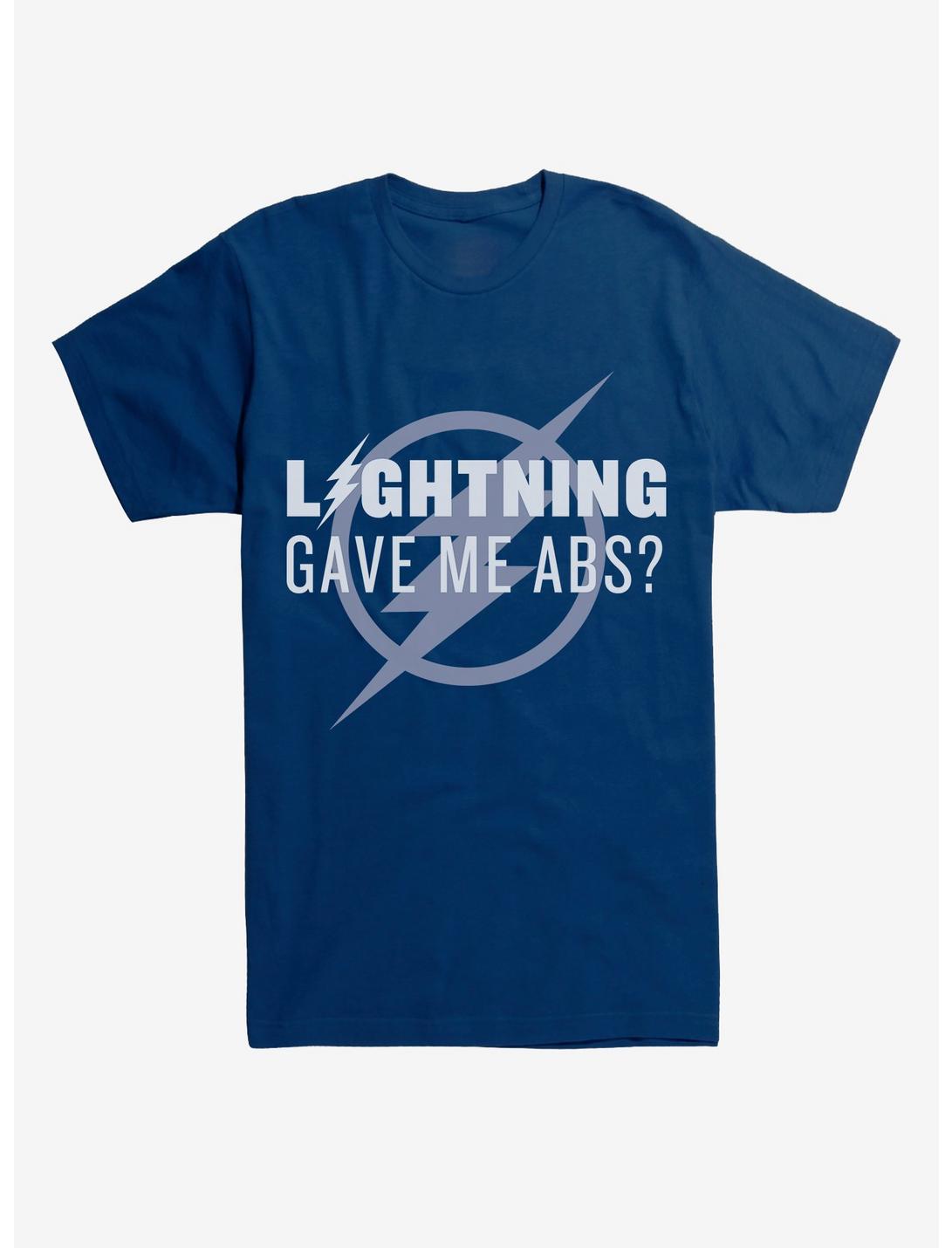 DC Comics The Flash Lightning Gave Me Abs T-Shirt, MIDNIGHT NAVY, hi-res
