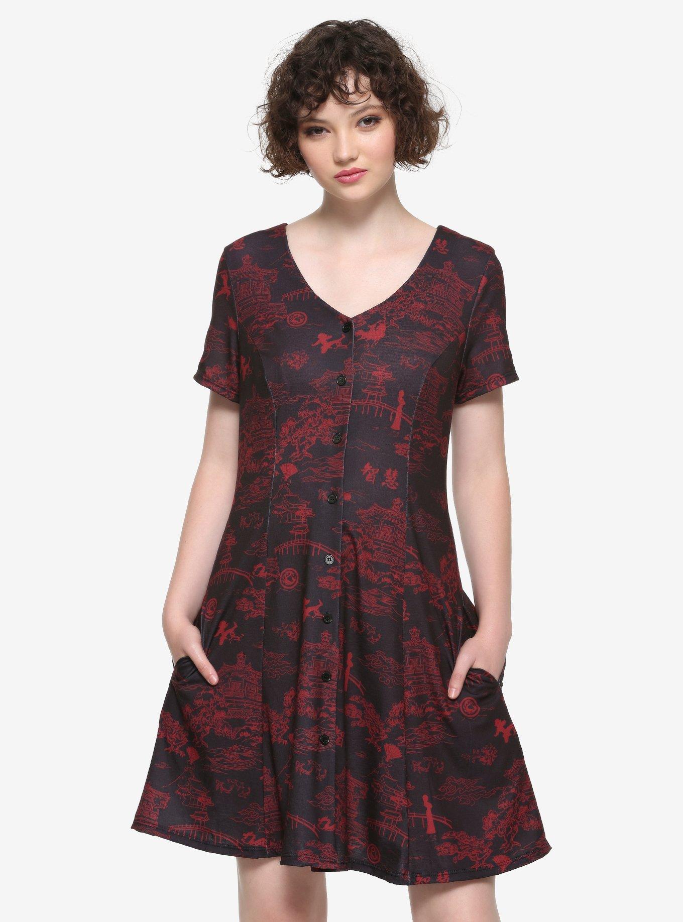 Disney Mulan Button-Front Dress, MULTI, hi-res