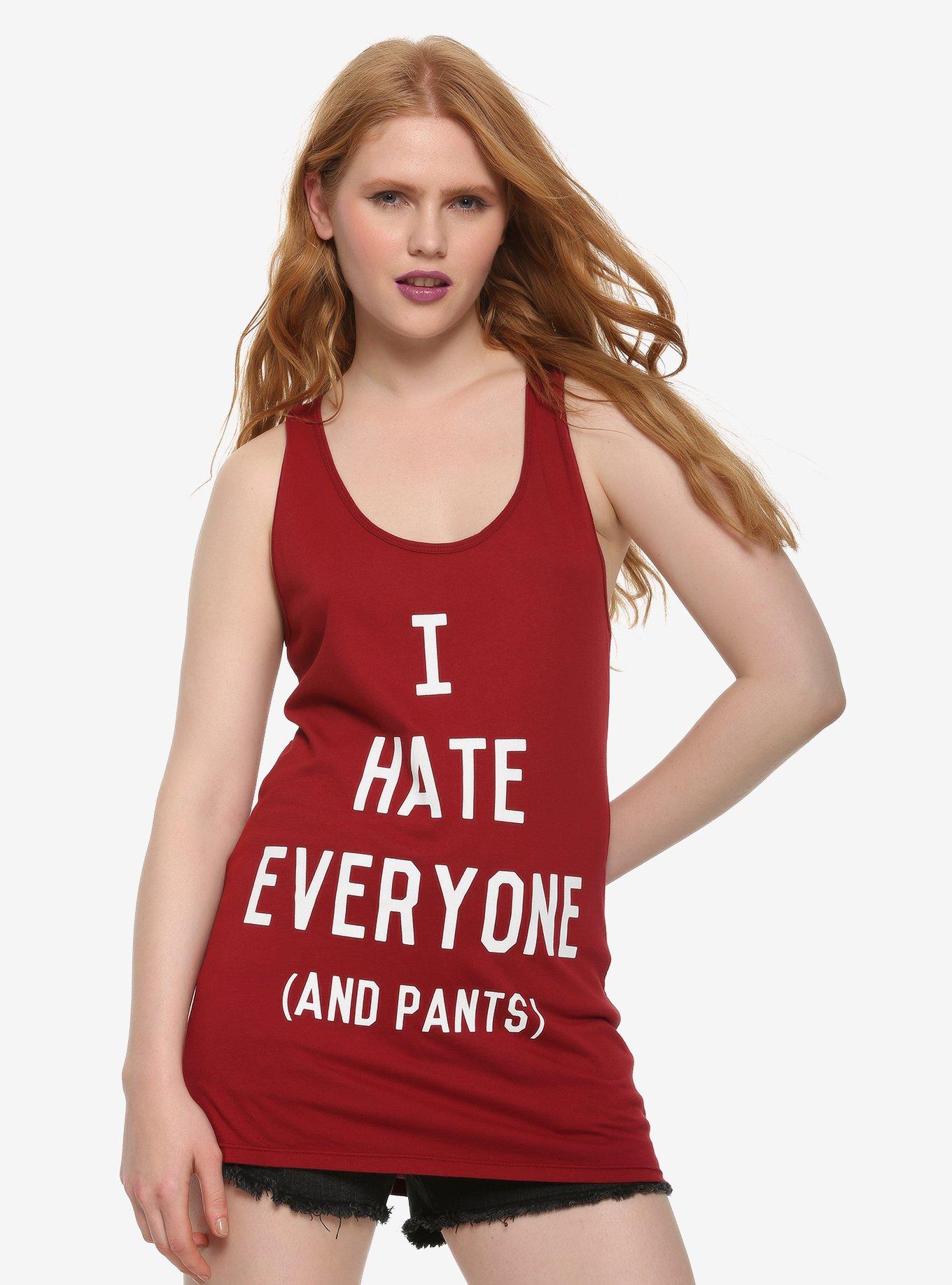 I Hate Everyone & Pants Girls Tank Top, WHITE, hi-res