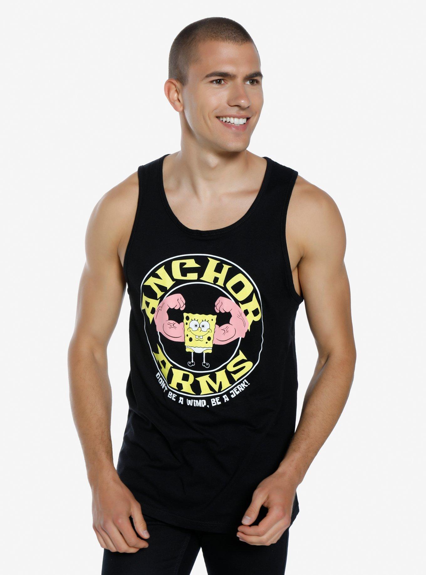 SpongeBob SquarePants Anchor Arms Tank Top - BoxLunch Exclusive, BLACK, hi-res