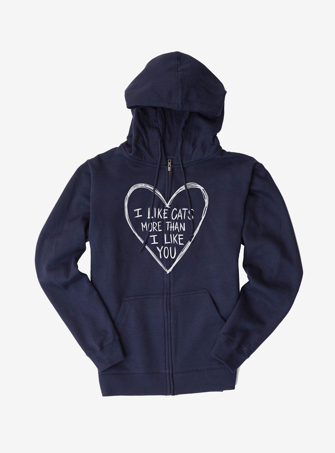 I Like Cats Hoodie, NAVY, hi-res