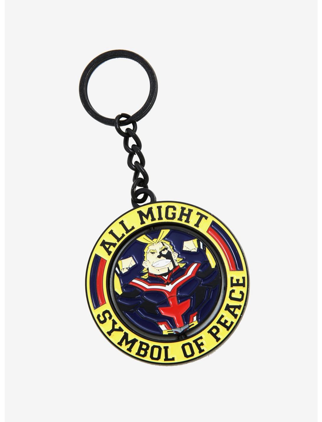 My Hero Academia All Might Symbol of Peace Spinning Enamel Keychain - BoxLunch Exclusive, , hi-res