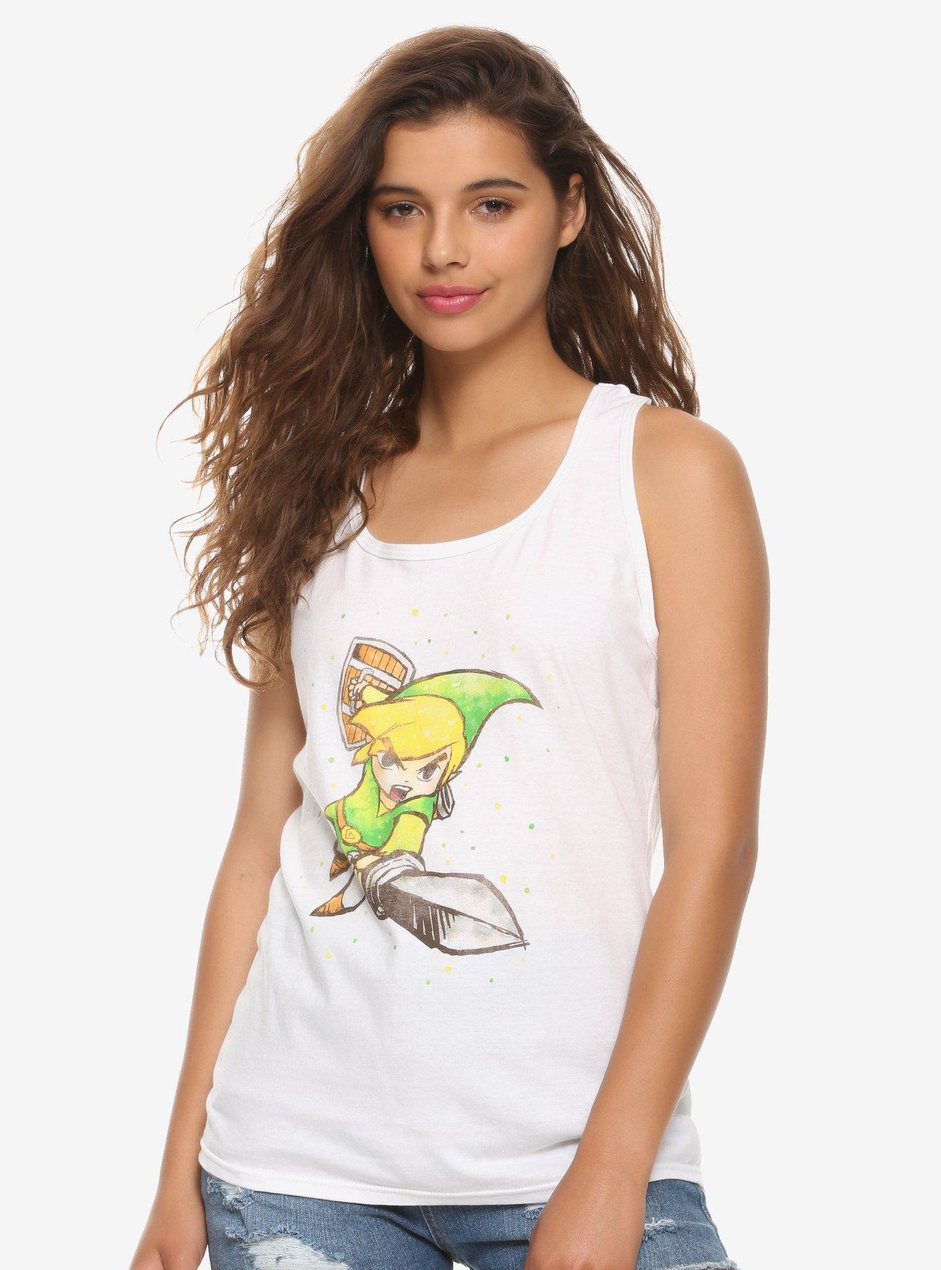 The Legend Of Zelda Watercolor Link Girls Tank Top, MULTI, hi-res